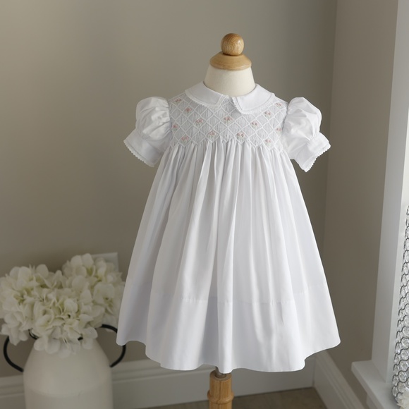 Smocked White Dress Vintage Feltman Brothers 24 Months Portraits Party Like New - Picture 5 of 7